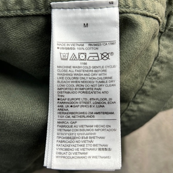 Gap Army Green Utility Coat Medium Adjustable Waist - Picture 8 of 10